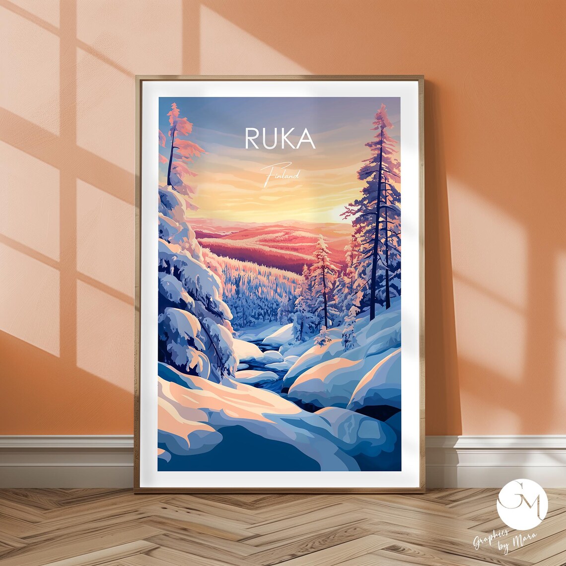 Ruka Winter Beauty Snow Landscape Christmas Art Print