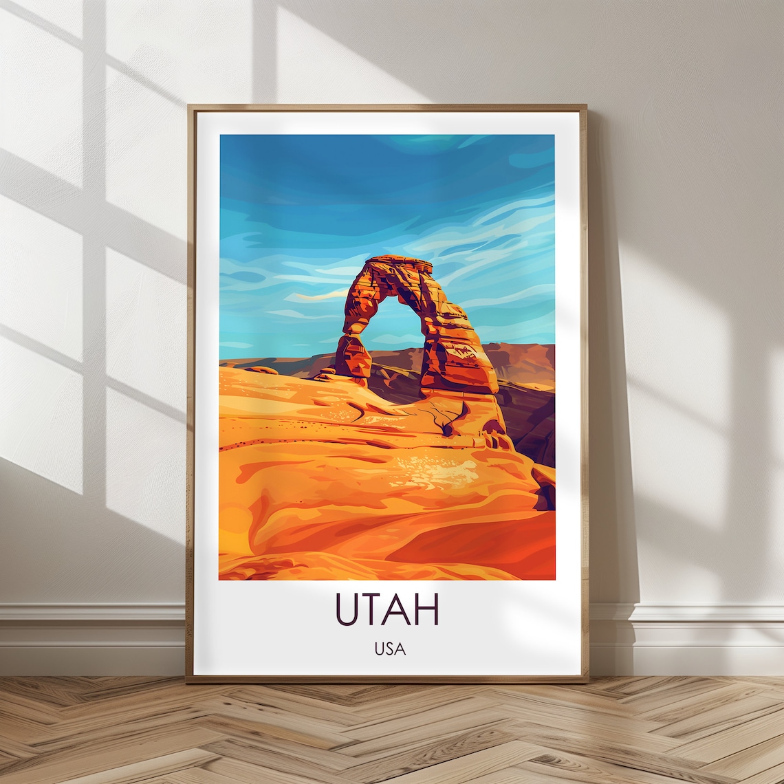 Utah Delicate Arch Red Rock Desert National Park Travel Poster