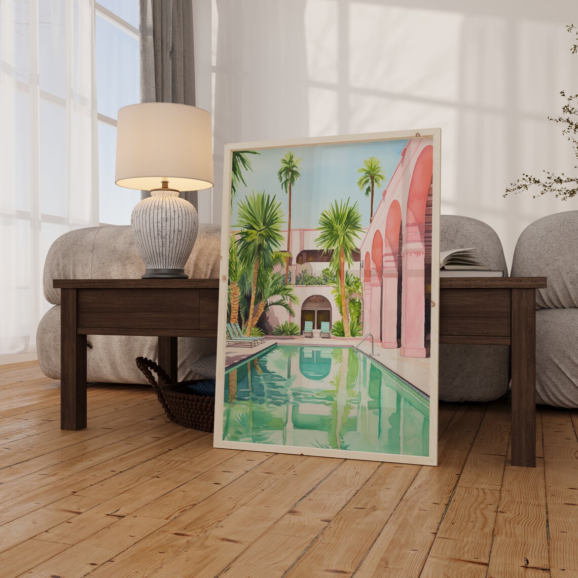 Palm Springs Hotel Vacation Art Print, Retro California - Image 4