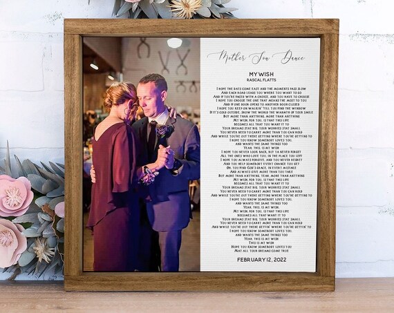 Mother Son Dance My Wish Rascal Flatts Wedding Lyrics Photo Poster