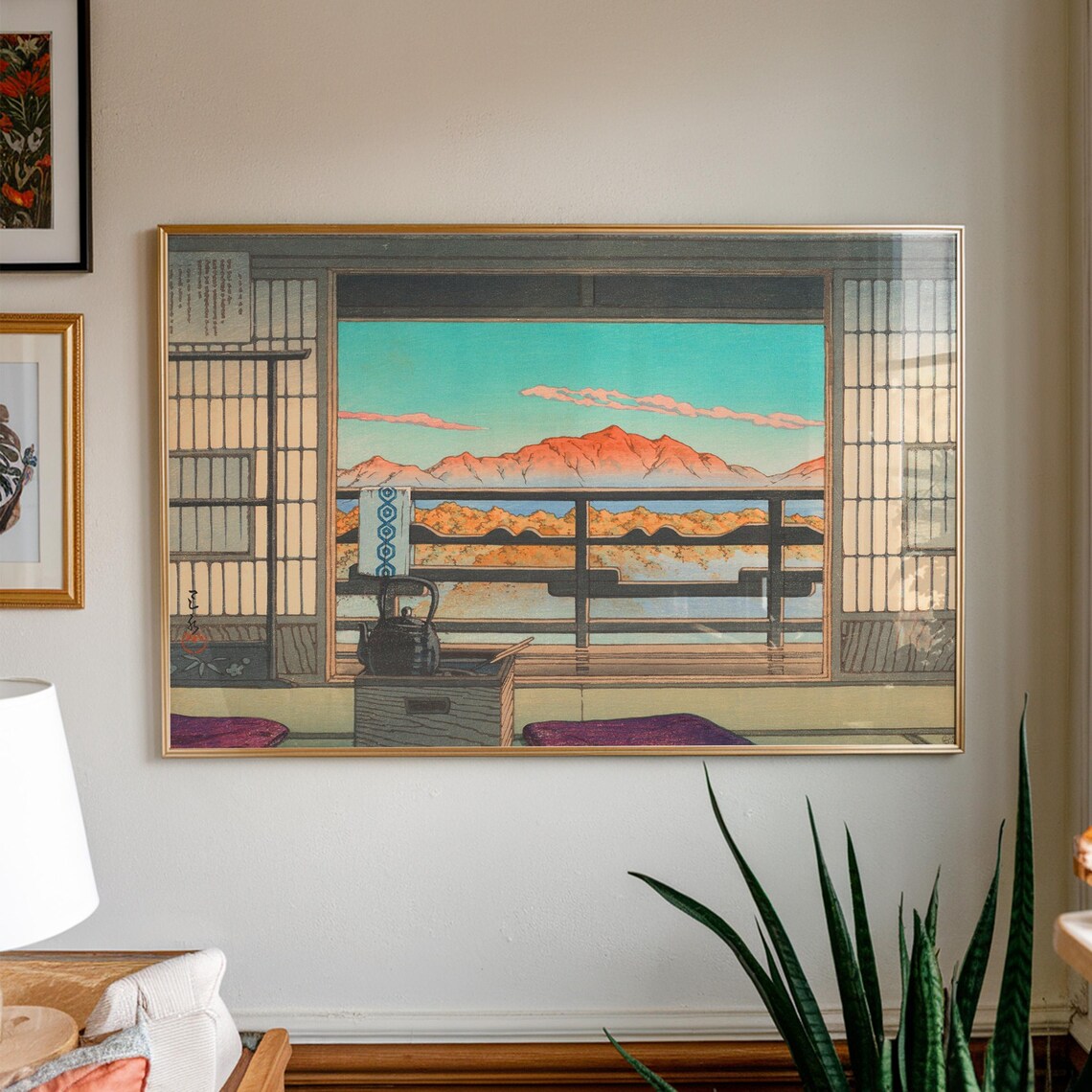 Vintage Japanese Print Morning At The Arayu Spa In Shiobara By Kawase Hasui Mountain Painting Living Room Large Wall Art Ukiyoe