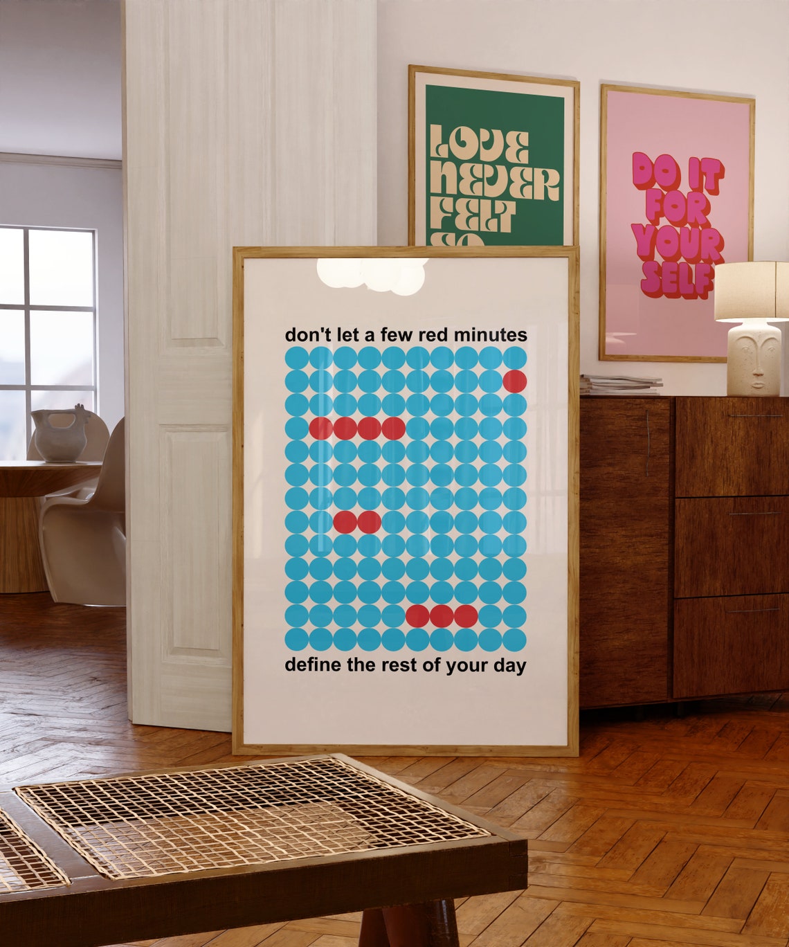 Dont Let A Few Red Minutes Define Your Day Blue Dots Mindset Poster