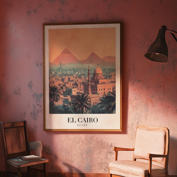 Cairo Travel Poster Print Wall Art Vintage City Retro