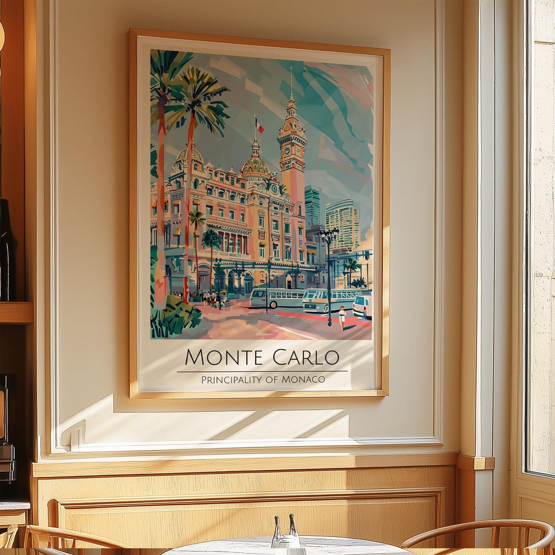 Monte Carlo Monaco Casino Vintage Retro Travel Poster Wall Gift