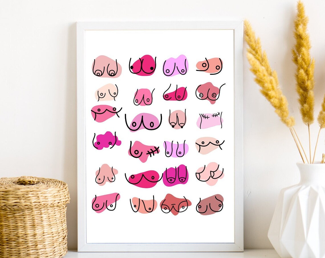 Line Art Nude Boobies Feminist Equality Art Print