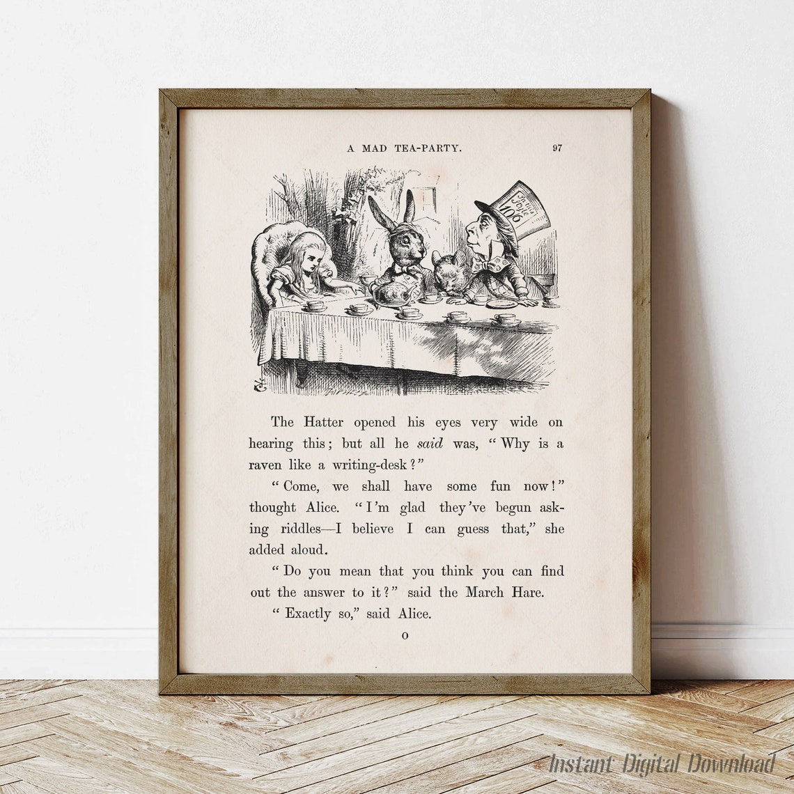 Alice In Wonderland Mad Tea Party Page 97 Illustration Art Print
