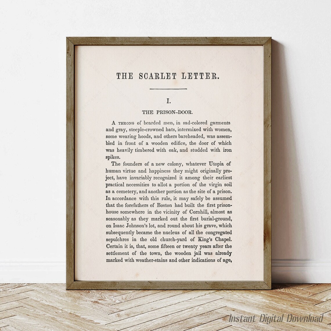 Nathaniel Hawthorne Scarlet Letter Chapter One First Page Print Poster