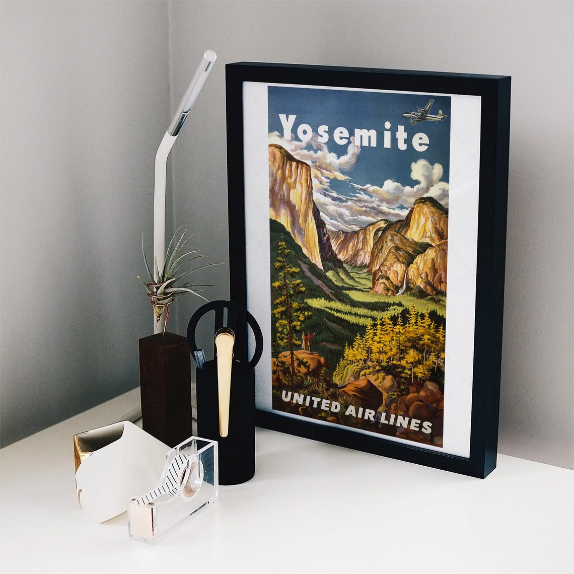 Yosemite Poster Instant Print Locally California Yosemite United Air Lines Travel Poster National Park Home Wall Decor Gifts - Image 3