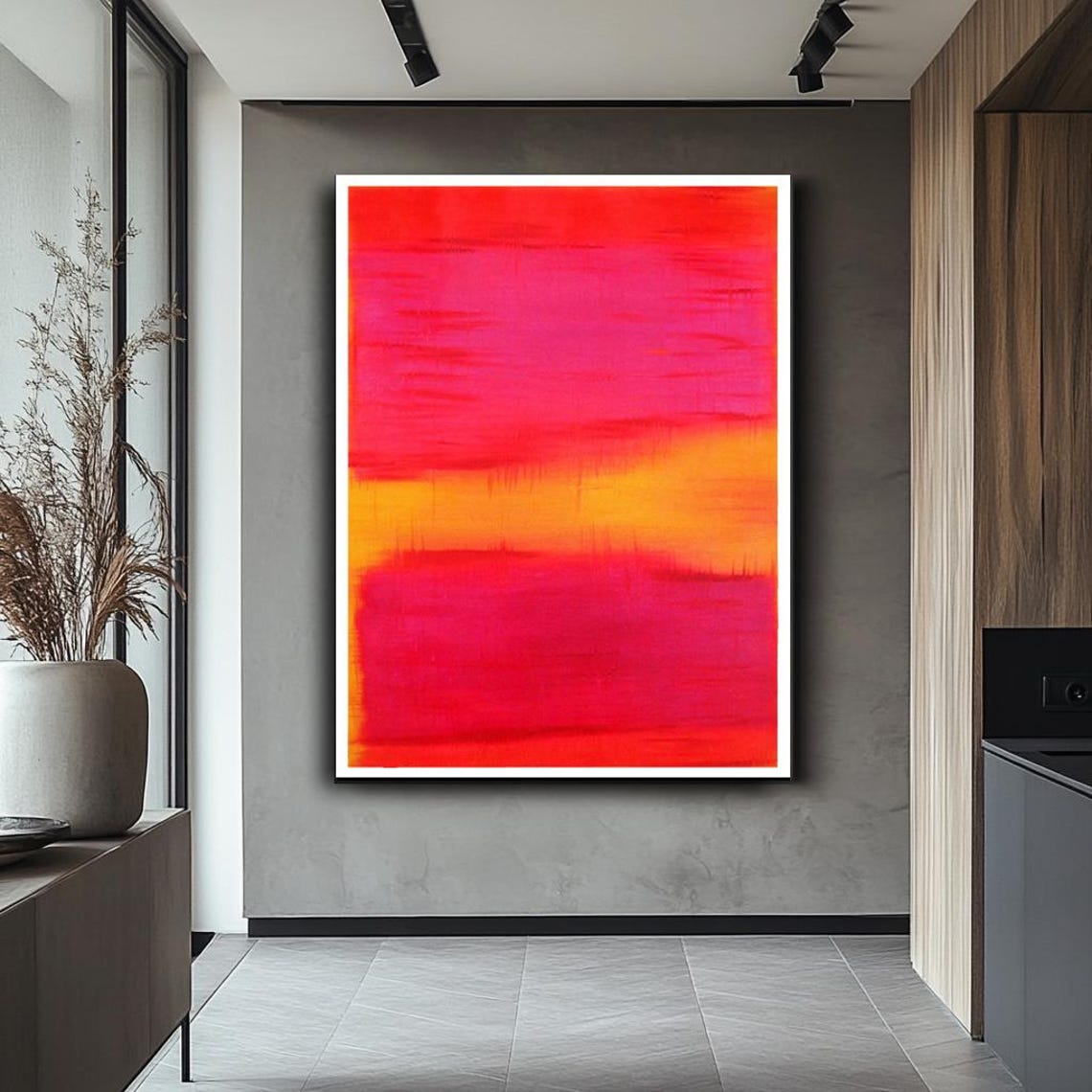 Mark Rothko Style Hot Pink Orange Sunset Abstract Color Field Poster - Image 2