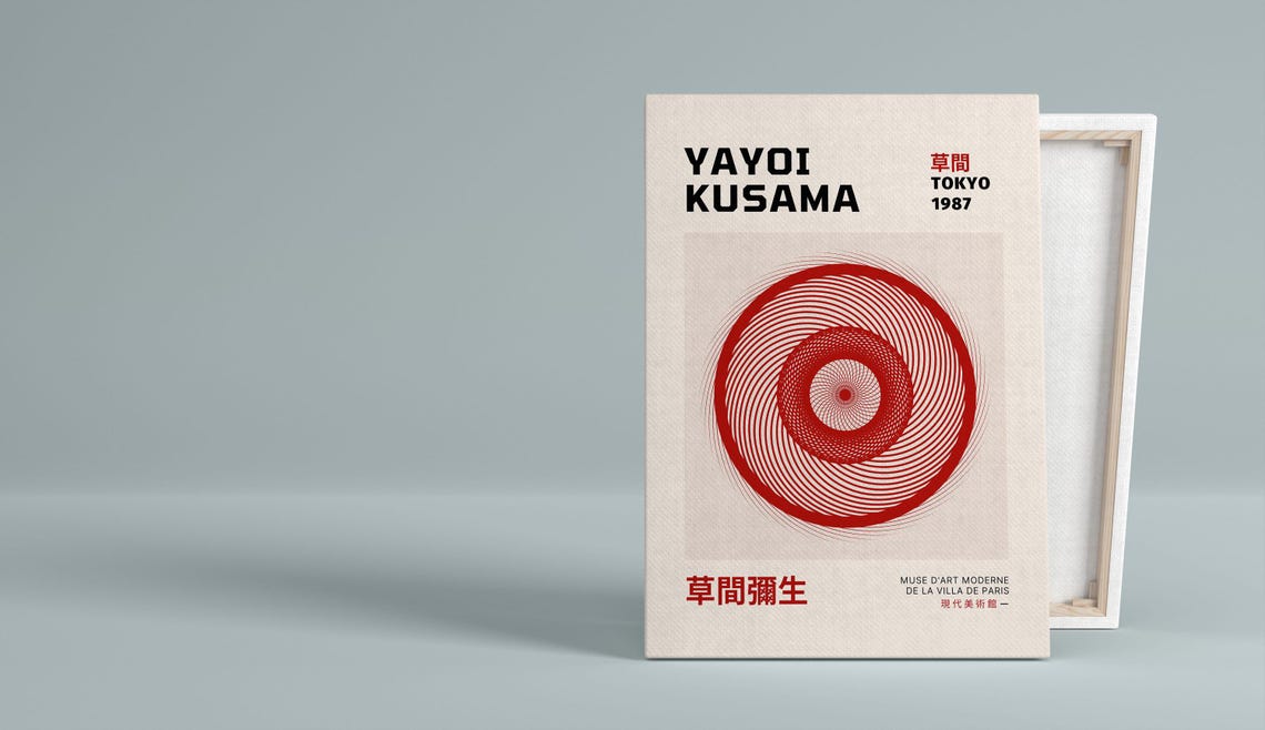 Yayoi Kusama Tokyo 1987 Red Spiral Exhibition Gallery Poster - Image 3