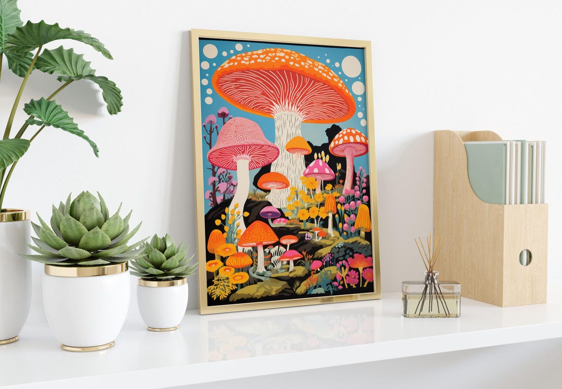 Psychedelic Mushroom Trippy Wall Art - Image 2