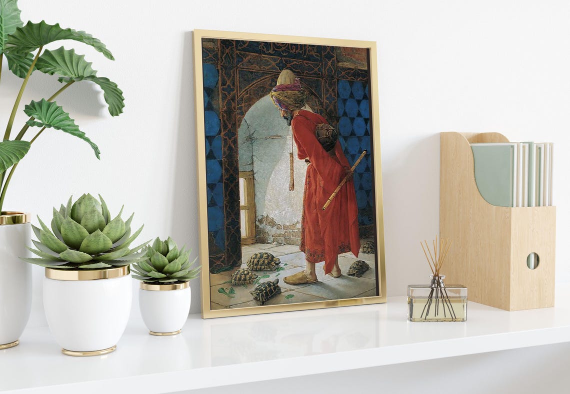 The Tortoise Trainer Osman Hamdi Bey Classic Ottoman Art Poster - Image 2