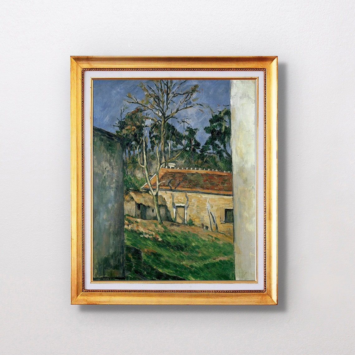 Paul Cezanne Farmyard 1879 Stone Farmhouse Quiet Courtyard Poster