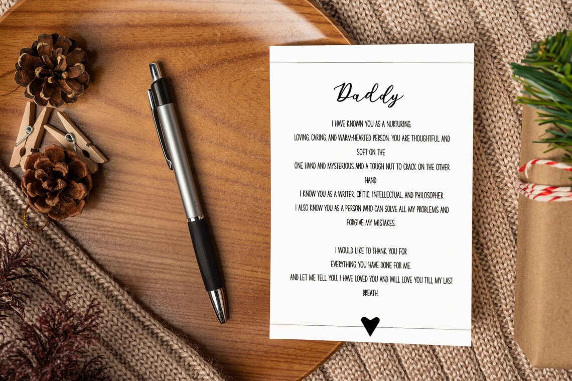 Heartfelt Daddy Poem Letter for Fathers Day in Classic Black Frame Poster - Image 2