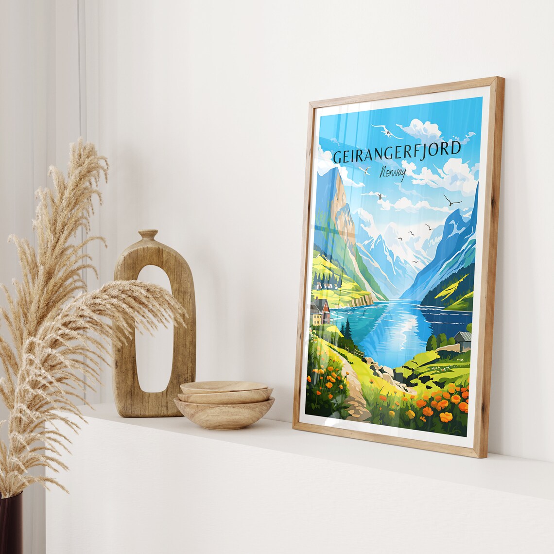 Geirangerfjord Travel Poster, Norway Wall Art Print - Image 2