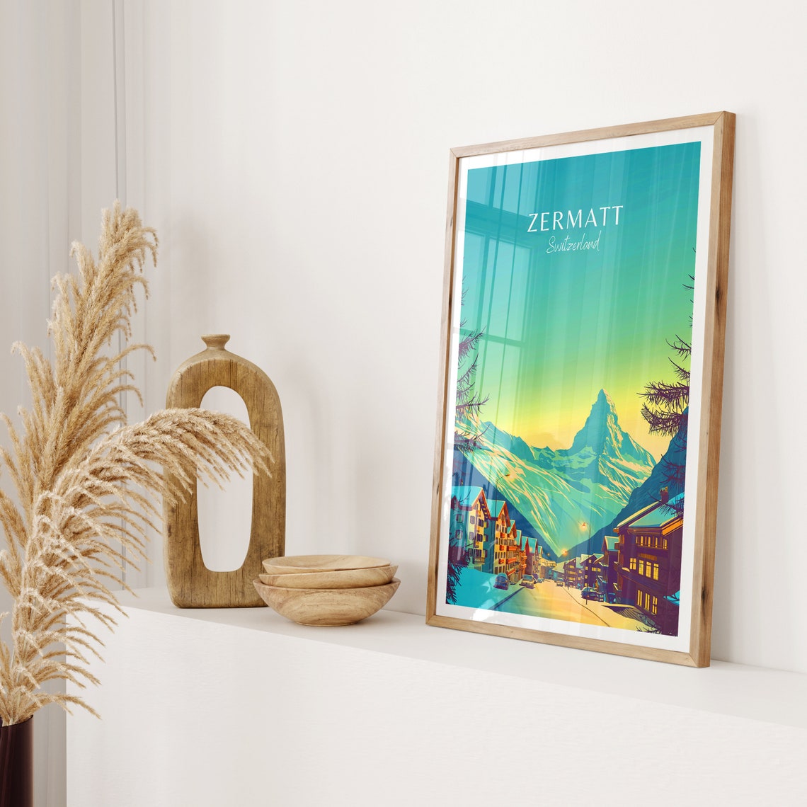 Zermatt Travel Poster Switzerland Poster Zermatt Vintage Poster Travel Poster Zermatt Retro Poster Zermatt Travel Gift Matterhorn - Image 2