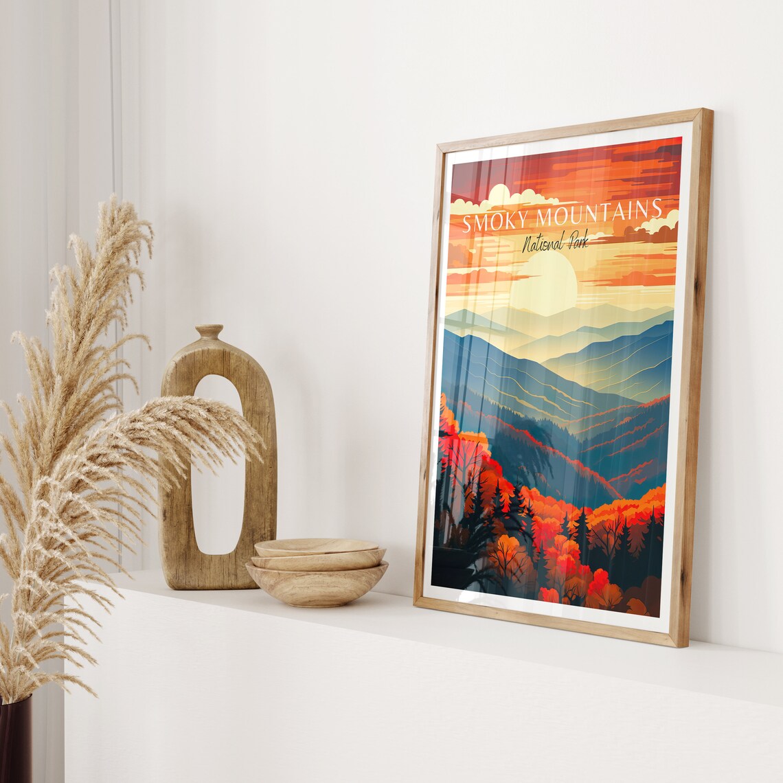 Smoky Mountains National Park Sunset Ridges Autumn Colors Poster - Image 2