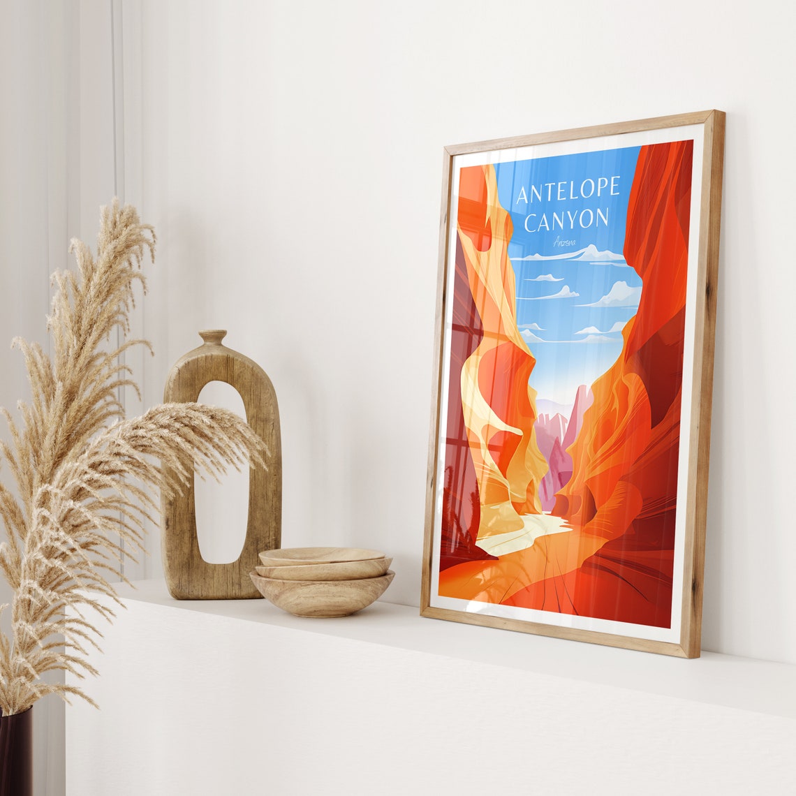 Antelope Canyon Travel Poster Arizona Poster Arizona Vintage Poster Travel Poster Arizona Retro Poster Arizona Travel Gift Wall Art Print - Image 2