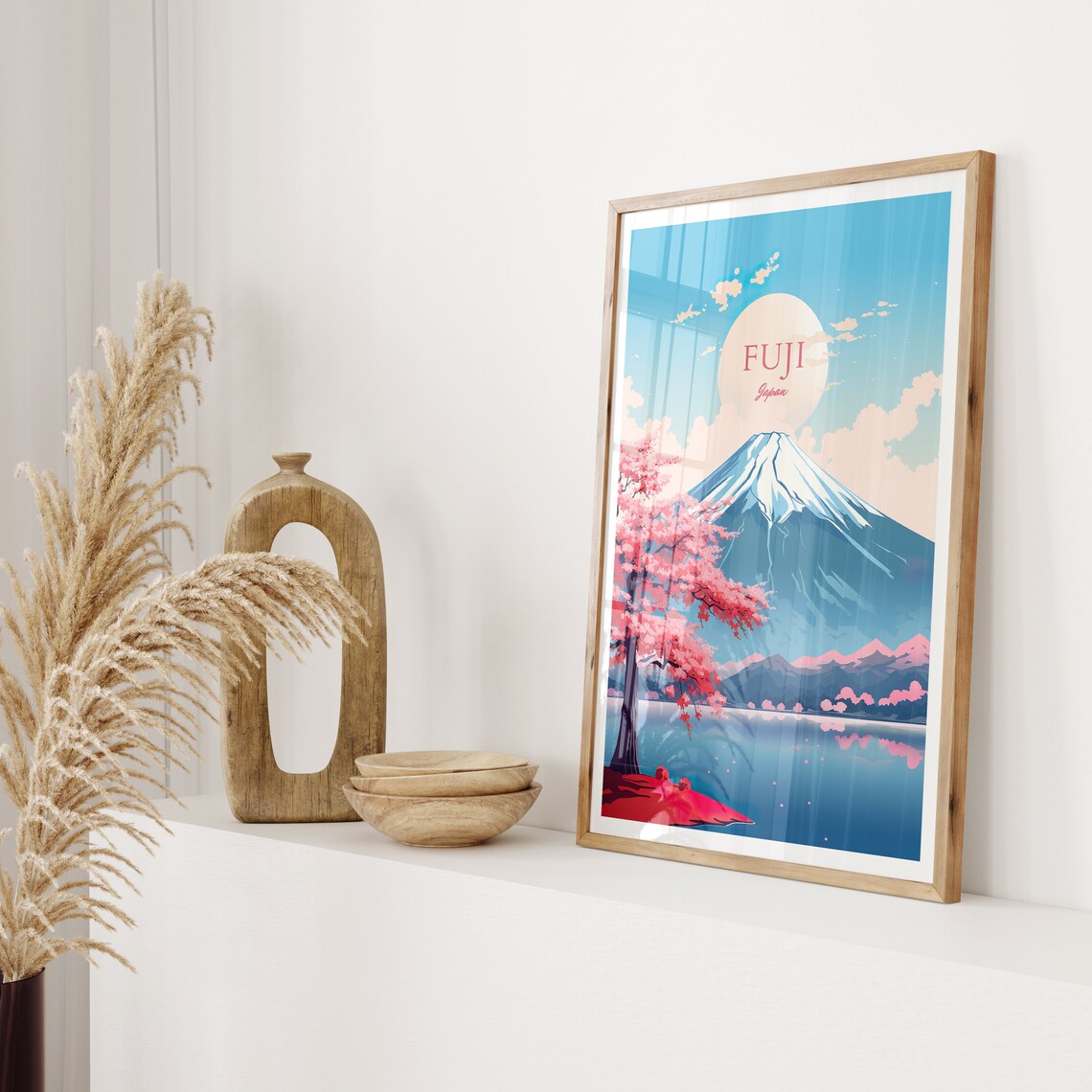 Fuji Vintage Travel Poster, Japan Mountain Poster - Image 2