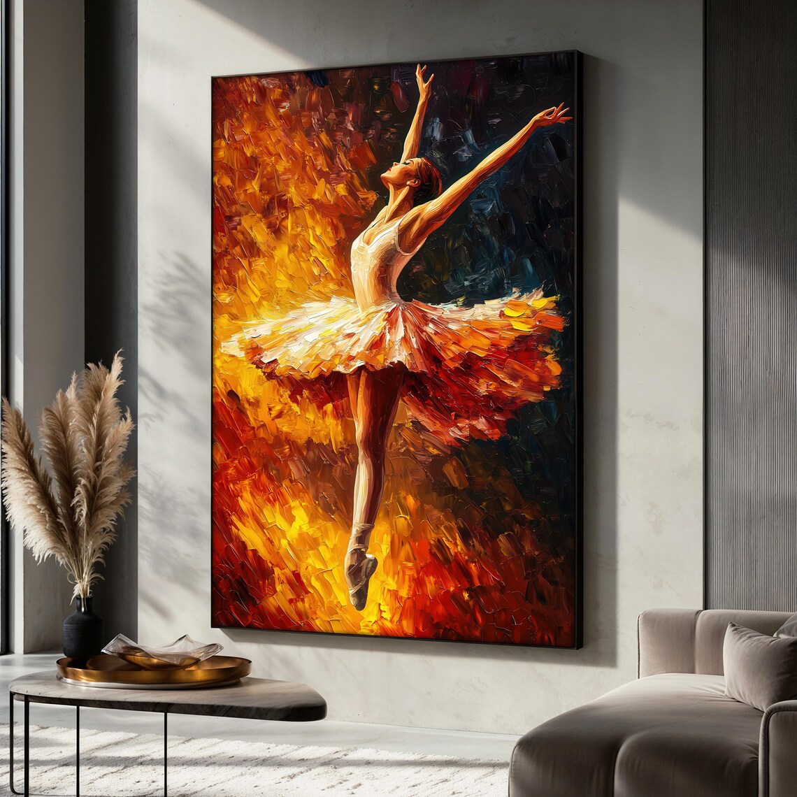 Elegant Ballerina Painting, Graceful Dance Art