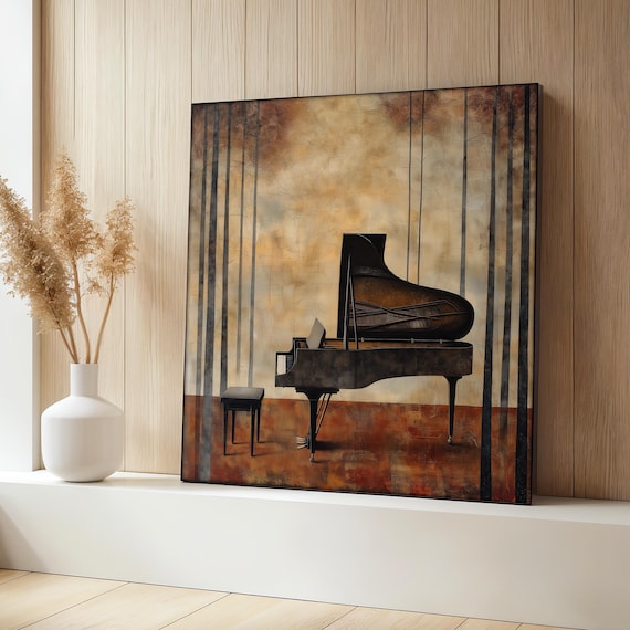 Grand Piano Painting, Elegant Music Wall Art