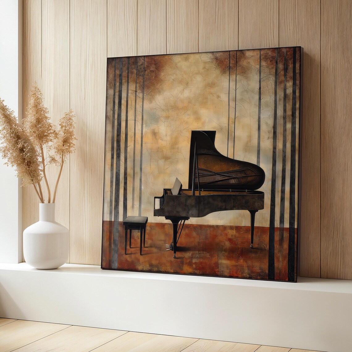 Grand Piano Painting, Elegant Music Wall Art