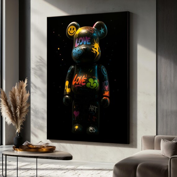 Graffiti Bear Art Print, Modern Street Style