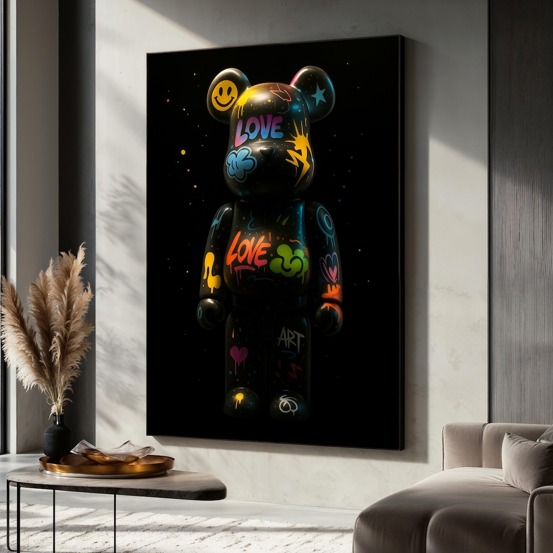 Graffiti Bear Art Print, Modern Street Style