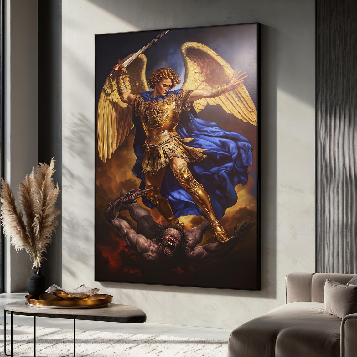 Archangel Michael Painting, Christian Warrior Art Print