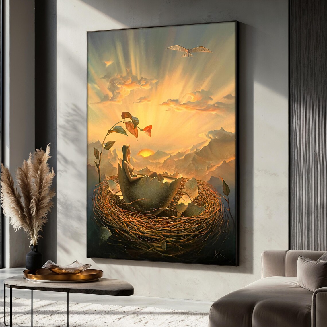 Vladimir Kush Surreal Woman In Nest, Fantasy Art