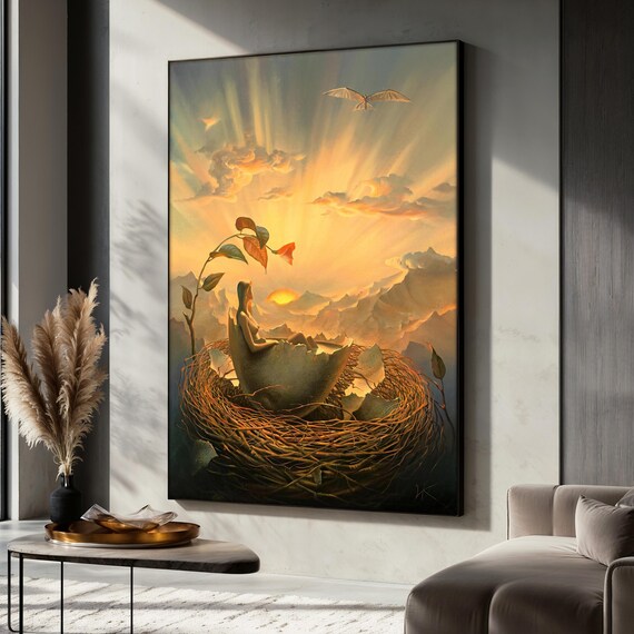 Vladimir Kush Surreal Woman In Nest, Fantasy Art