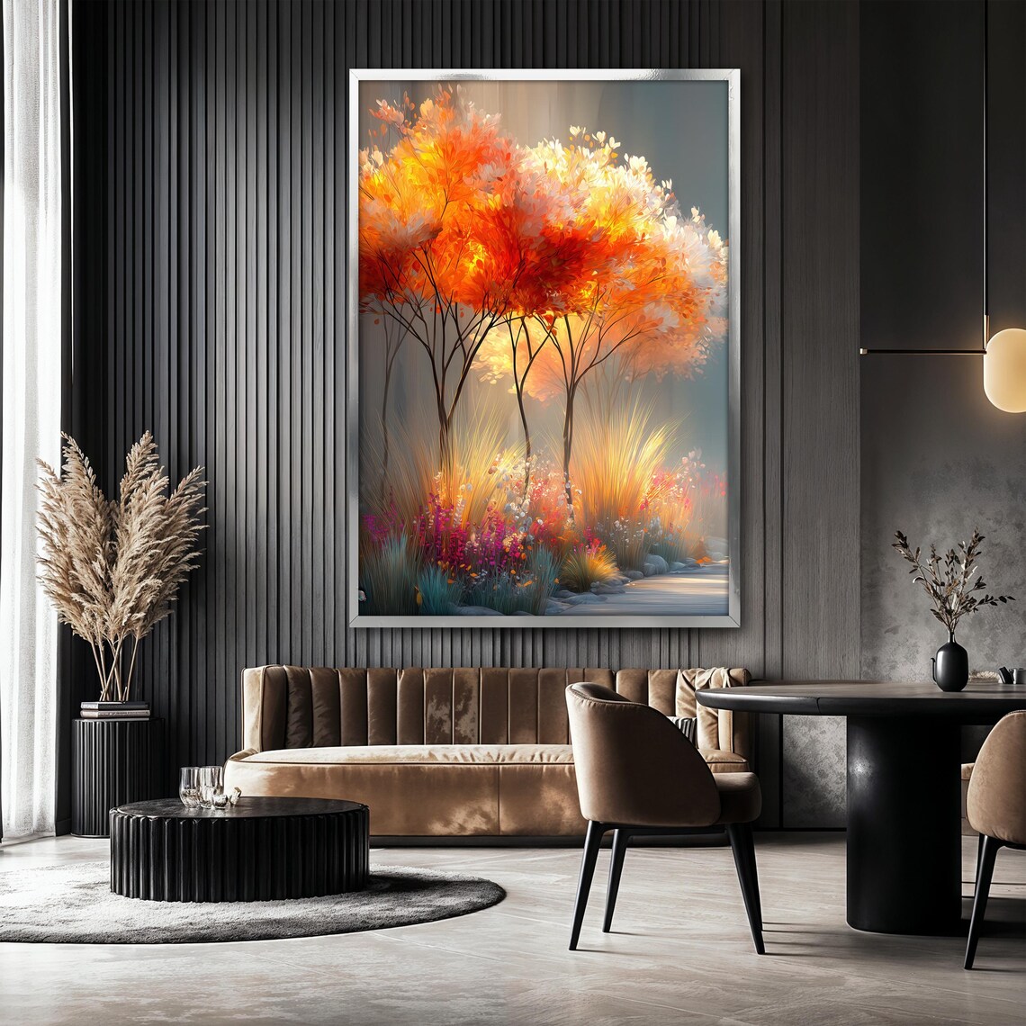 Autumn Trees Painting, Nature Landscape Art Print - Image 2