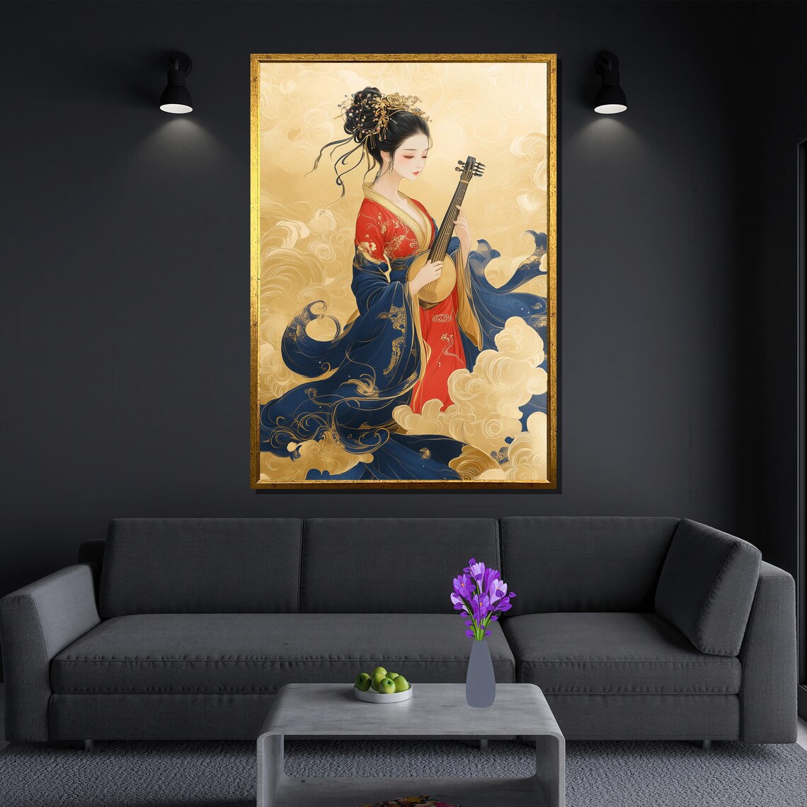 Elegant Japanese Musician Painting, Geisha Gift - Image 3