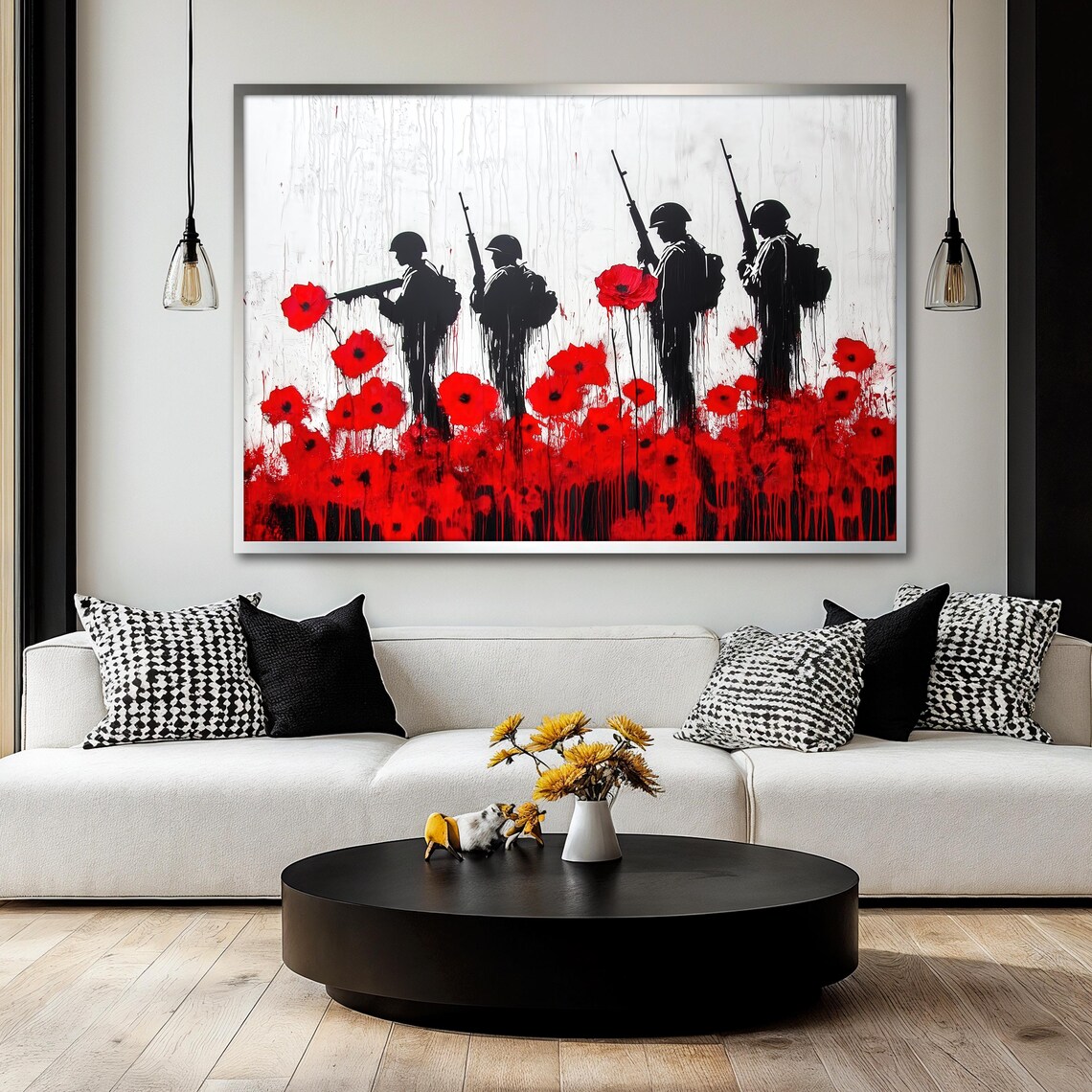 Soldier Painting Red Poppy, War Memorial Artwork - Image 2
