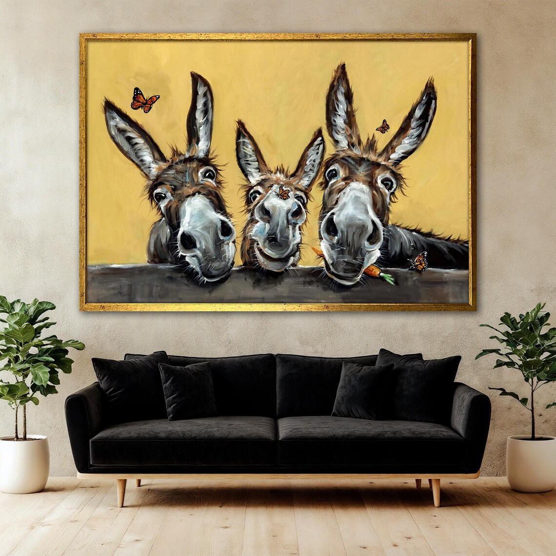 Funny Donkey Painting, Whimsical Farm Decor - Image 3