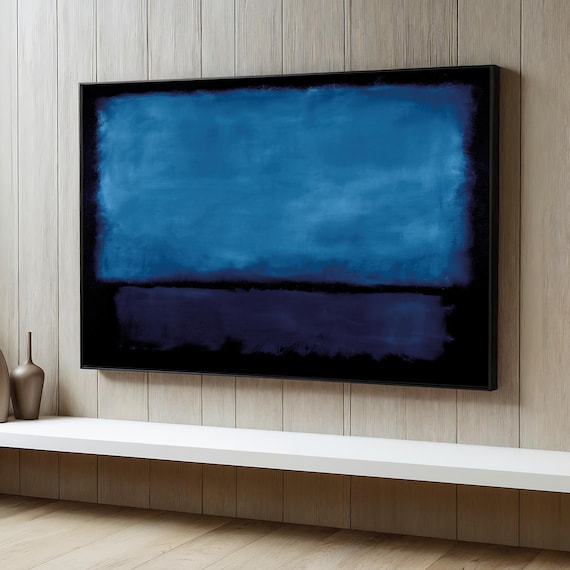 Mark Rothko Style Deep Blue On Black Color Field Abstract Poster