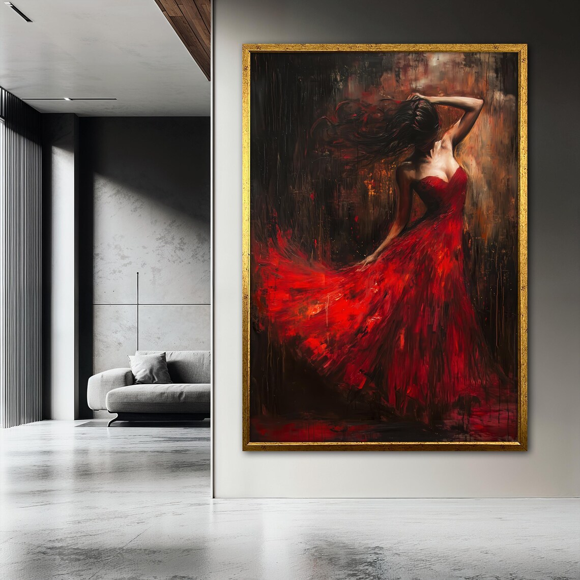 Sensual Woman In Red Painting, Bedroom Wall Art - Image 3