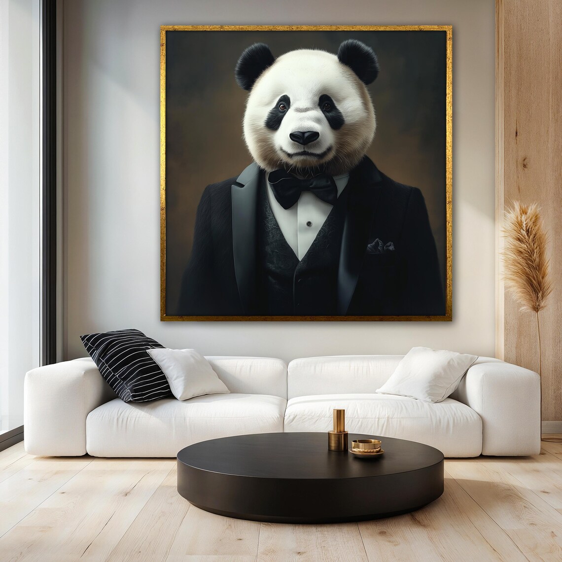 Elegant Panda Painting, Modern Animal Portrait - Image 3
