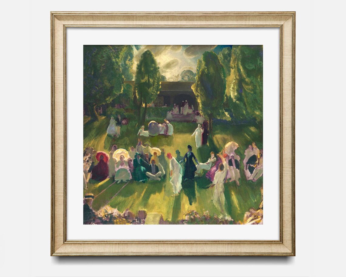 Square Vintage Summer Landscape Wall Art Print - Image 2