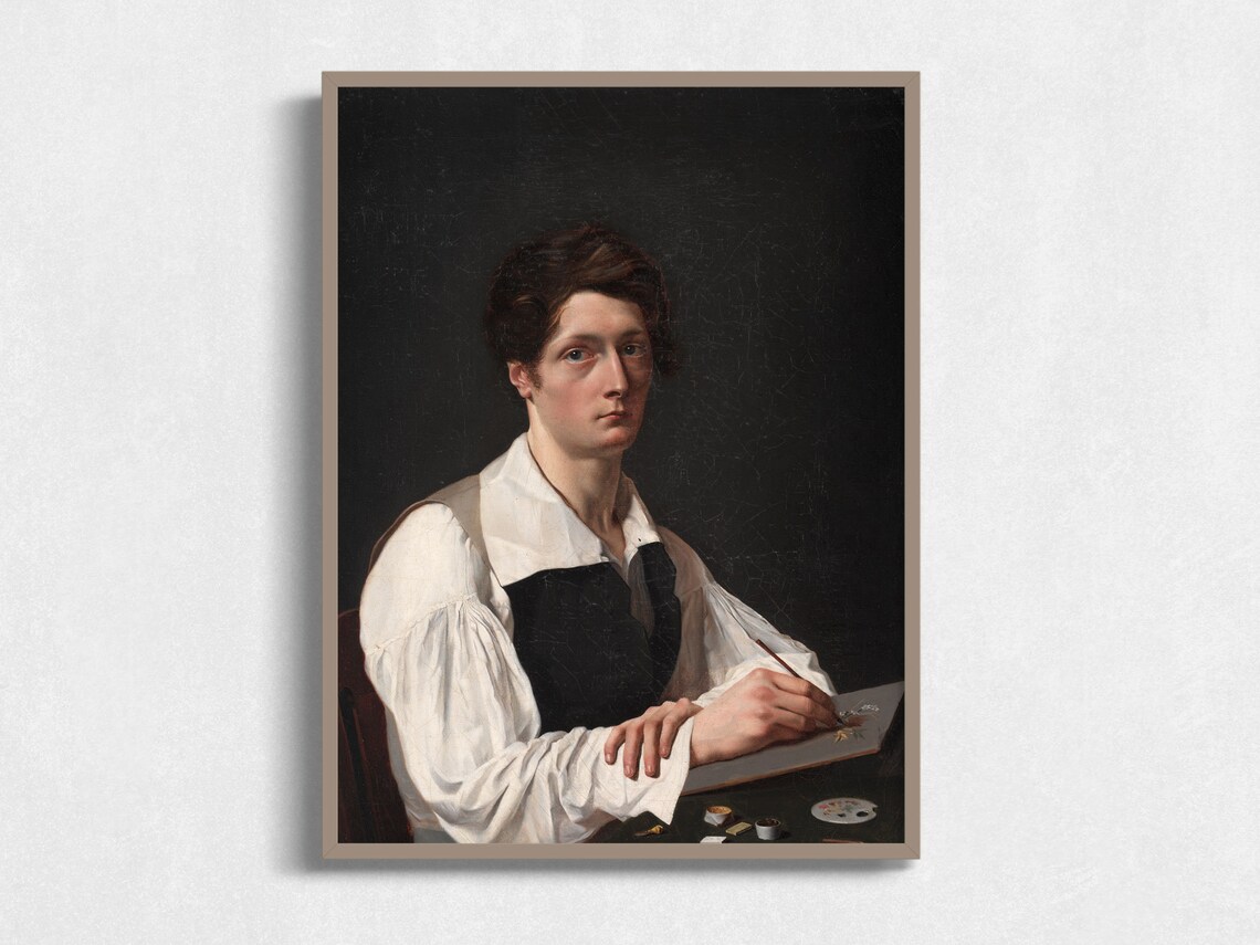 Portrait Of A Young Man, Vintage Moody Art Print