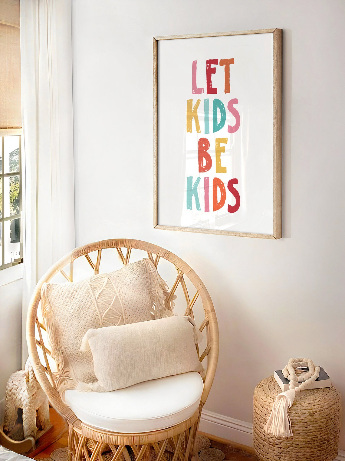 Let Kids Be Kids Playroom Wall Art Rainbow Kids Wall Art Colorful Nursery Prints Daycare Wall Art Kids Quote Playroom Poster - Image 2