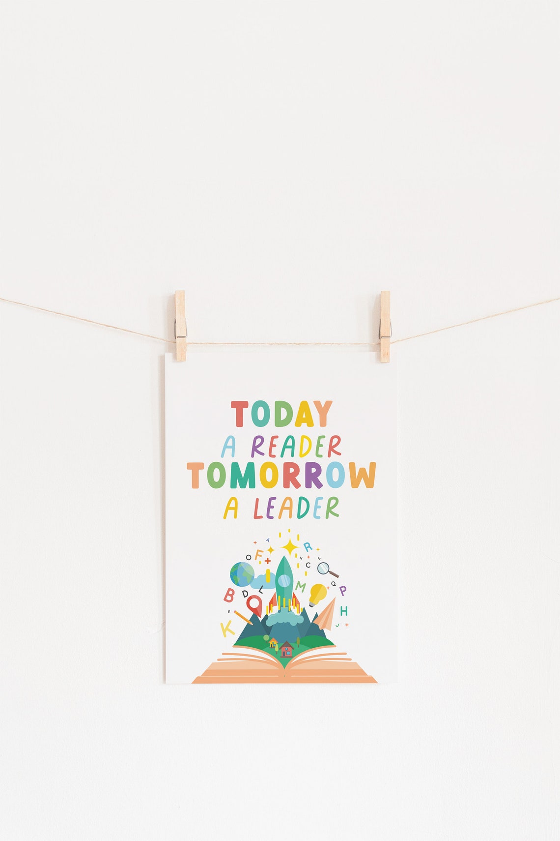 Today a Reader Tomorrow a Leader Classroom Book Reading Poster - Image 2