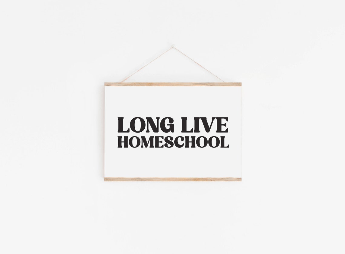Long Live Homeschool Black Retro Typography Classroom Poster - Image 2