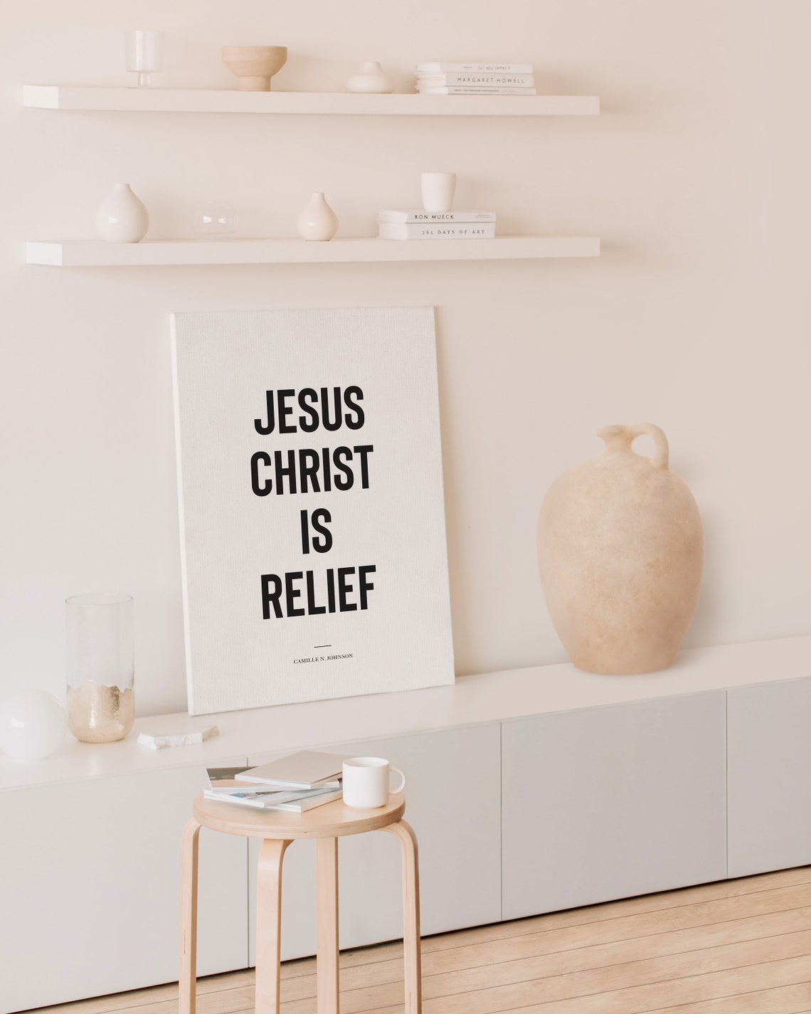 Jesus Christ Is Relief Camille N Johnson Faith Wall Quote Poster - Image 2