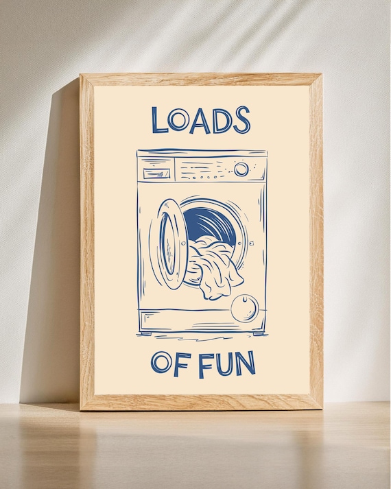 Loads Of Fun Laundry Room Retro Poster Print
