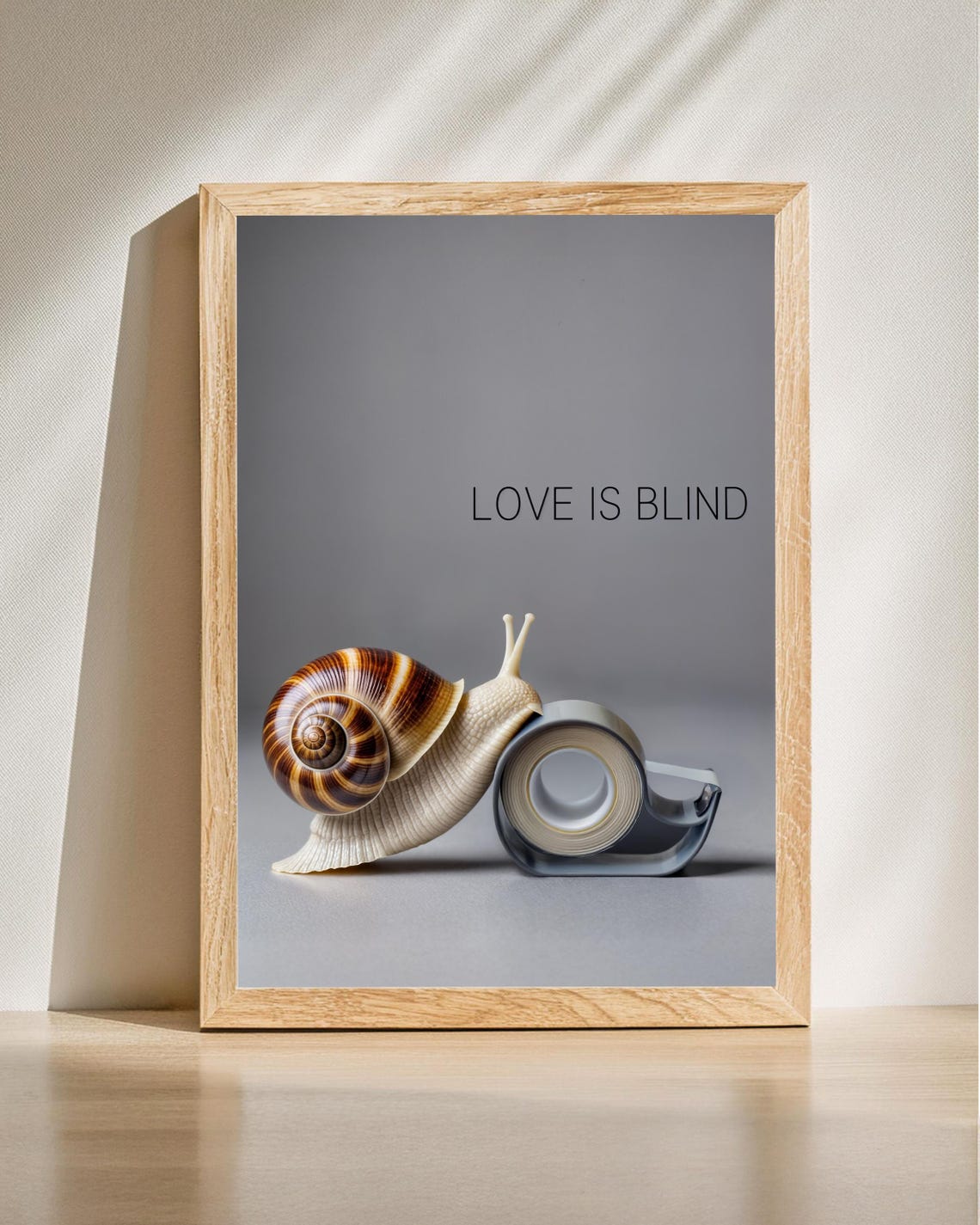 Love Is Blind Snail Tape Dispenser Funny Minimalist Art Poster