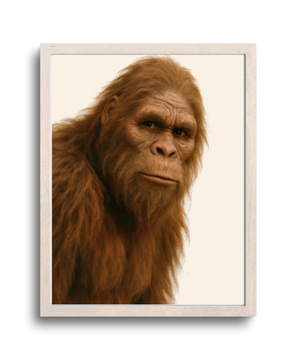 Funny Bigfoot Bathroom Wall Artbigfoot Gift For Her Himcute Toilet Humor Decor Animal Poster