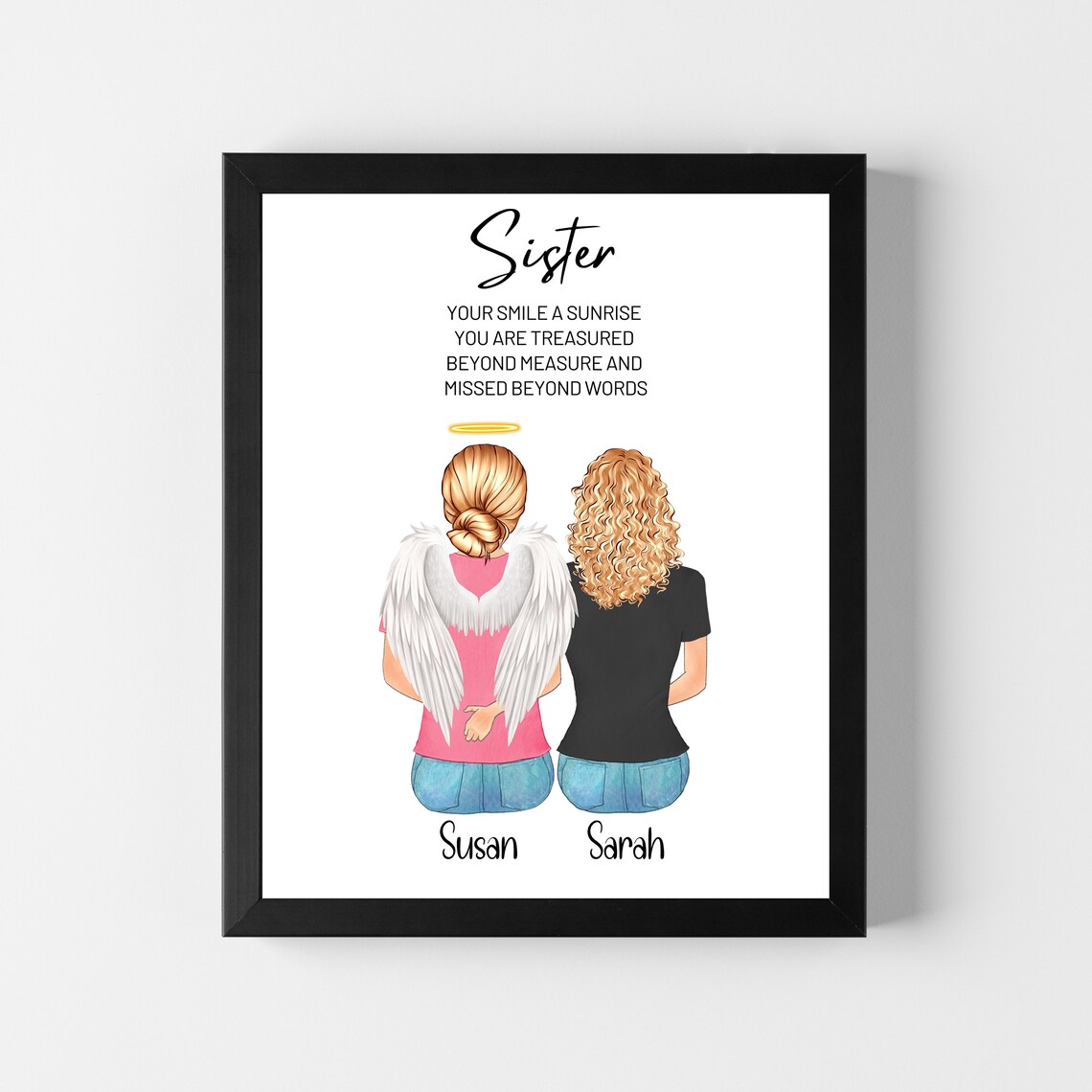 Sister Memorial Gift, Sympathy Remembrance Art Print