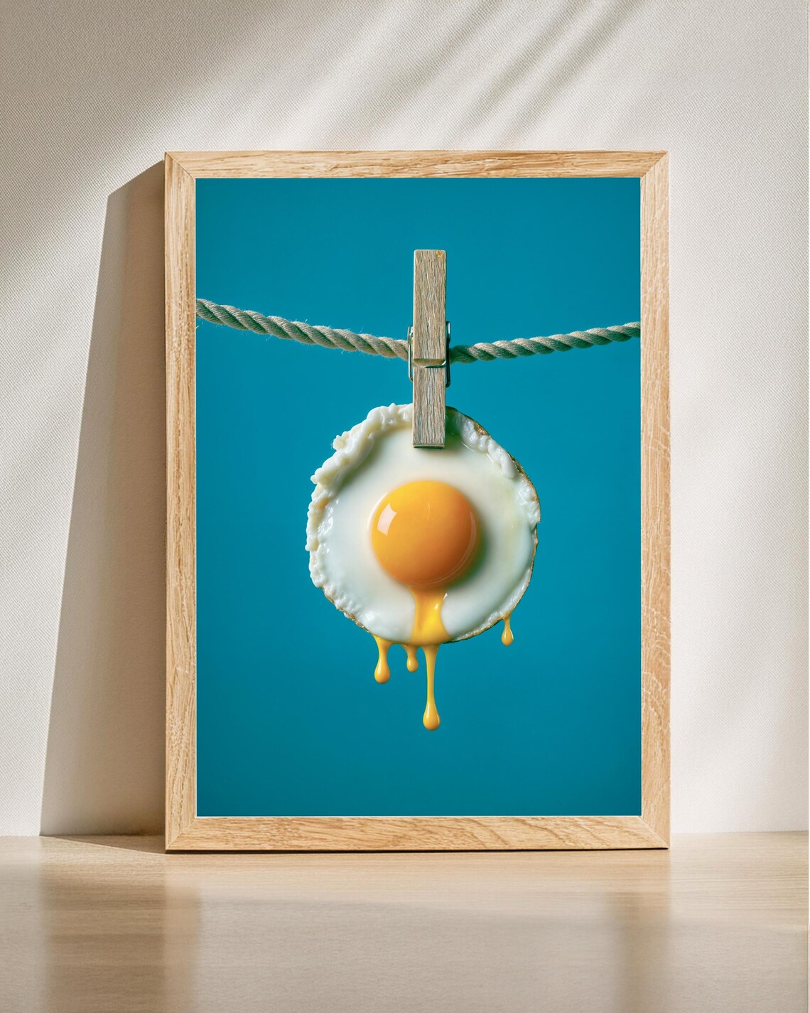 Minimalist Egg Art Print, Retro Kitchen Decor