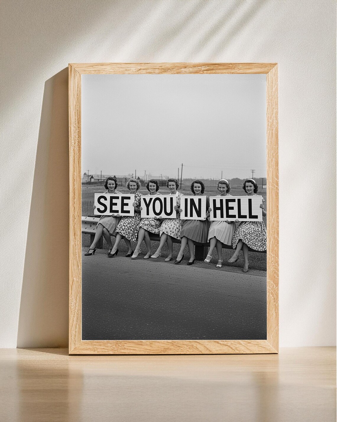 Retro Ladies Mischief Photo, Vintage Home Decor Art Print